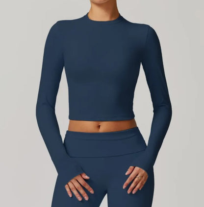 Women's Slim Fit Long Sleeve Yoga Top | Open Back Activewear