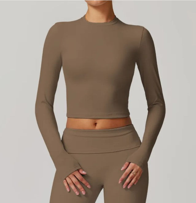 Women's Slim Fit Long Sleeve Yoga Top | Open Back Activewear