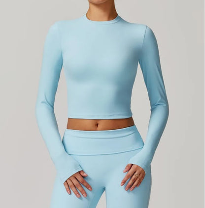 Women's Slim Fit Long Sleeve Yoga Top | Open Back Activewear
