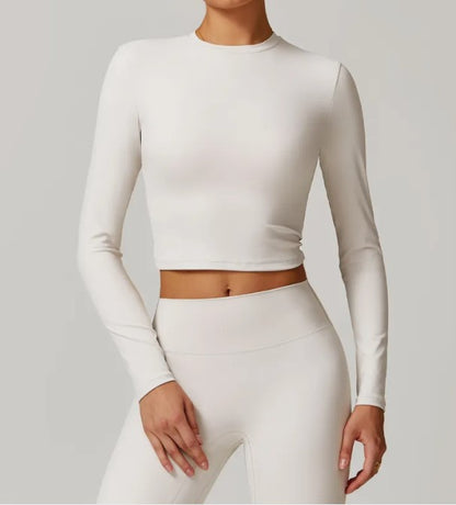 Women's Slim Fit Long Sleeve Yoga Top | Open Back Activewear