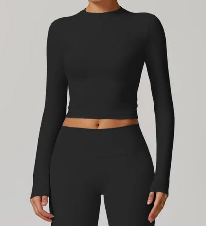 Women's Slim Fit Long Sleeve Yoga Top | Open Back Activewear