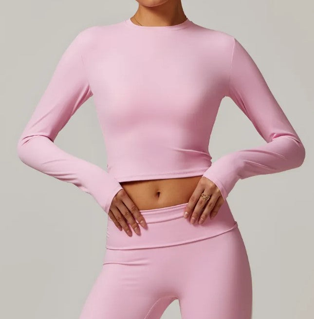 Women's Slim Fit Long Sleeve Yoga Top | Open Back Activewear